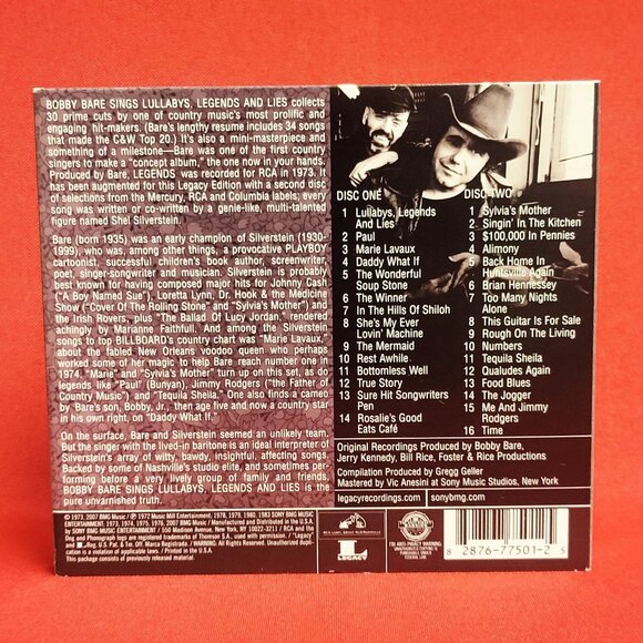 Bobby Bare Sings Lullabys Legends and Lies 2  Discs CD 2007 Signed - Picture 2 of 12